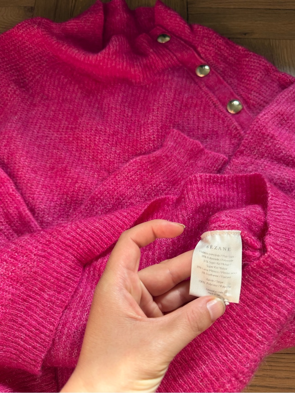 Sézane Pink Wool Sweater - Picture 3 of 5